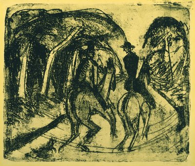 Reiter im Grunewald, 1914 by Ernst Ludwig Kirchner